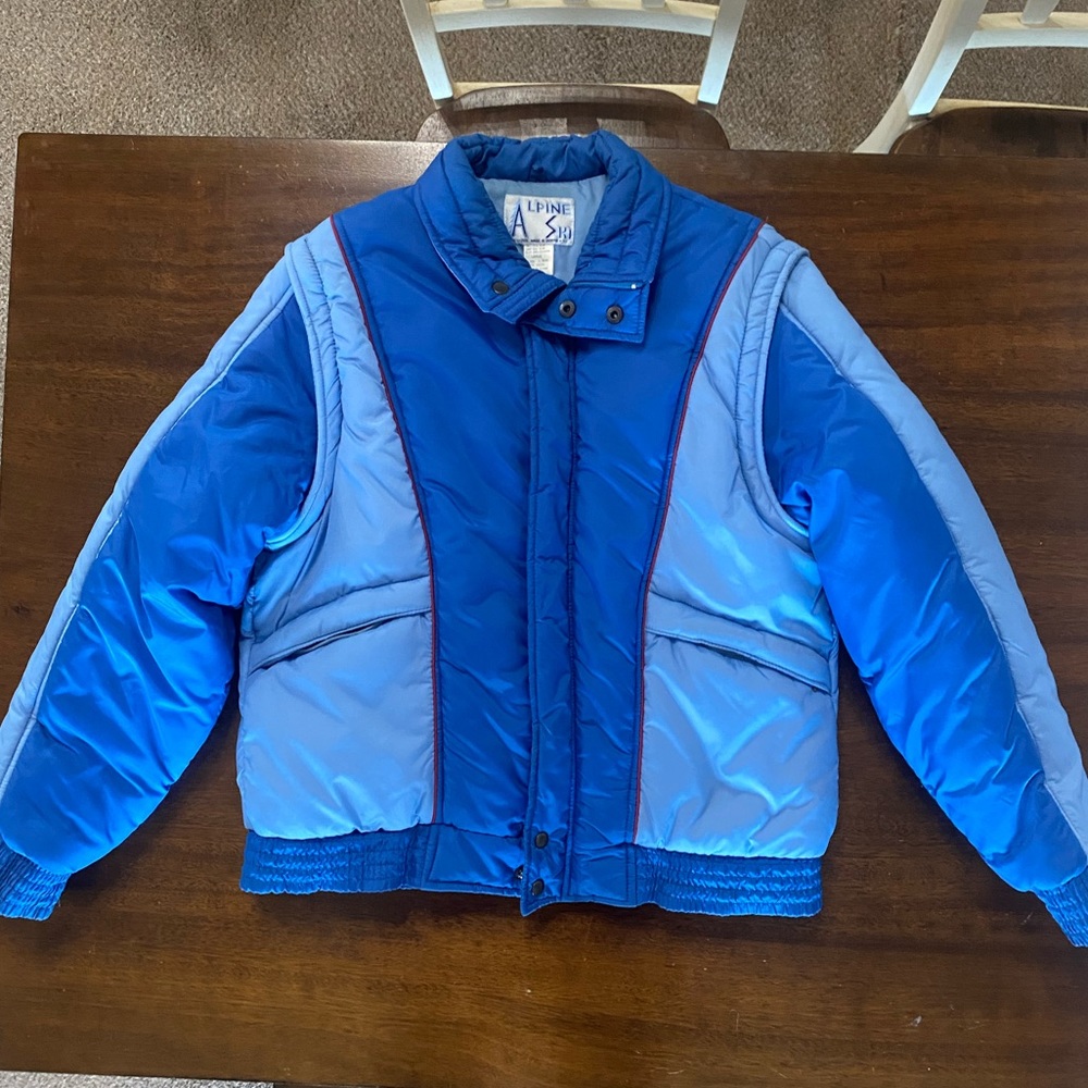 Vintage Alpine Ski Jacket/Men’s Sz LARGE/Convertible Ski Jacket To Vest